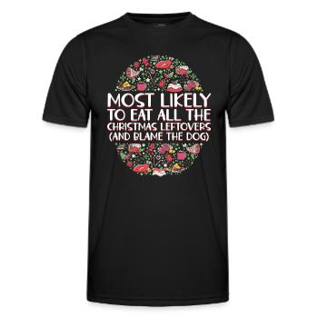 Noël Drôle Dire Noël Nourriture Humour - T-shirt sport Homme - noir - Devant - AI Model Male 178 dark (178cm)