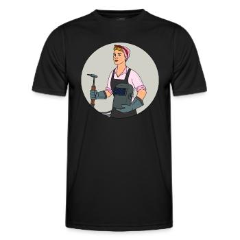 Welder outfit for welders - Men's Functional T-Shirt - black - Front - AI Model Male 178 dark (178cm)