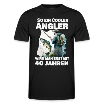 40 Geburtstag Angler Angeln 40 Jahre Spruch - Männer Funktions-T-Shirt - Schwarz - Vorne - AI Model Male 178 dark (178cm)