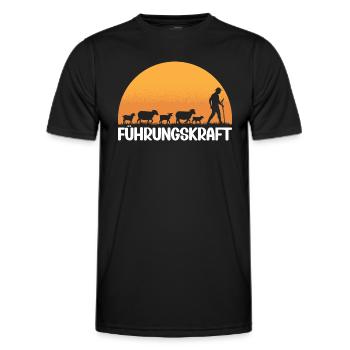 Führungskraft Schafe Hirte Geschenkidee Lustig - Männer Funktions-T-Shirt - Schwarz - Vorne - AI Model Male 178 dark (178cm)