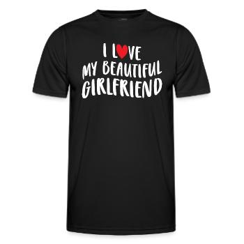 Paare Liebe Herz Freund Geschenkidee Beziehung - Männer Funktions-T-Shirt - Schwarz - Vorne - AI Model Male 178 dark (178cm)