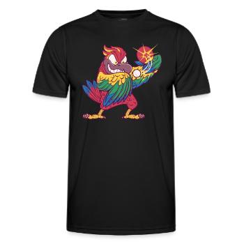 Ping Pong Perroquet Tenue Tennis de Table Oiseau - T-shirt sport Homme - noir - Devant - AI Model Male 178 dark (178cm)