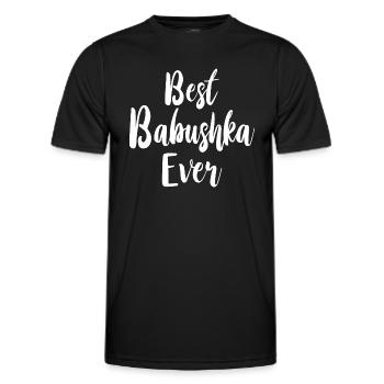 Best Babushka Ever Saying for Russian Grandma Russians - Men's Functional T-Shirt - black - Front - AI Model Male 178 dark (178cm)