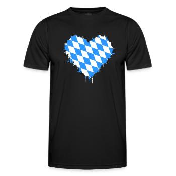 Bayern Herz Wappen Freistaat - Männer Funktions-T-Shirt - Schwarz - Vorne - AI Model Male 178 dark (178cm)