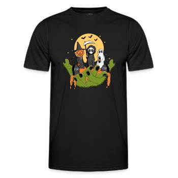 A Piece of Halloween - Men's Functional T-Shirt - black - Front - AI Model Male 178 dark (178cm)