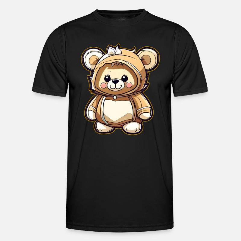 Niedlicher Teddy Bär - Männer Funktions-T-Shirt - Schwarz