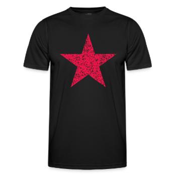 roter Stern, red star - Männer Funktions-T-Shirt - Schwarz - Vorne - AI Model Male 178 dark (178cm)