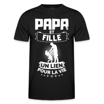 Father's Day T-shirt - Dad and Daughter - Men's Functional T-Shirt - black - Front - AI Model Male 178 dark (178cm)