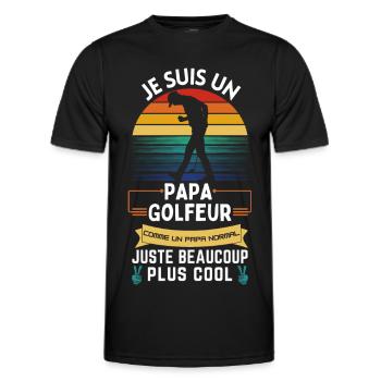 Father's Day T-shirt - Cool Golfer Dad - Men's Functional T-Shirt - black - Front - AI Model Male 178 dark (178cm)