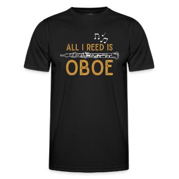 Oboe Oboist Orchestra Musician - Men's Functional T-Shirt - black - Front - AI Model Male 178 dark (178cm)