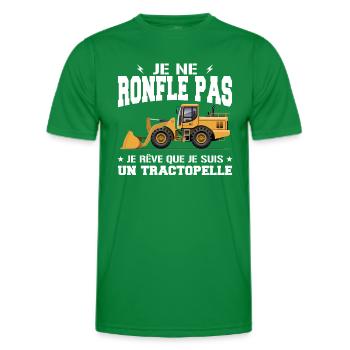 Engin de chantier Tractopelle Ronfler - T-shirt sport Homme - vert - Devant - AI Model Male 178 dark (178cm)