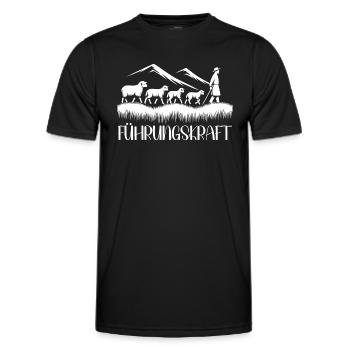 Führungskraft Schafe Hirte Geschenkidee Lustig - Männer Funktions-T-Shirt - Schwarz - Vorne - AI Model Male 178 dark (178cm)