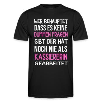 Kassiererin Spruch Verkäuferin im Einzelhandel - Männer Funktions-T-Shirt - Schwarz - Vorne - AI Model Male 178 dark (178cm)