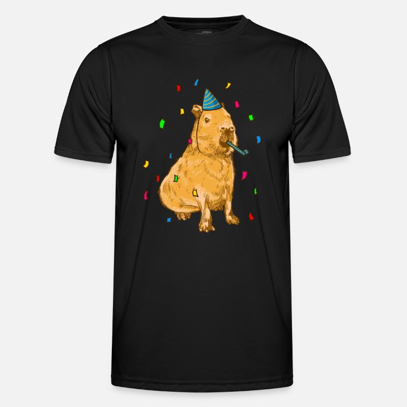 Capybara Birthday - Men's Functional T-Shirt - black