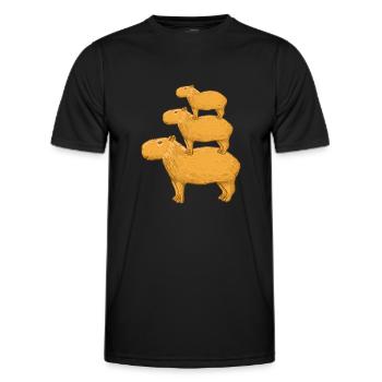 Capybaras - Männer Funktions-T-Shirt - Schwarz - Vorne - AI Model Male 178 dark (178cm)