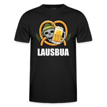 Lausbua Lederhosen - Männer Funktions-T-Shirt - Schwarz - Vorne - AI Model Male 178 dark (178cm)