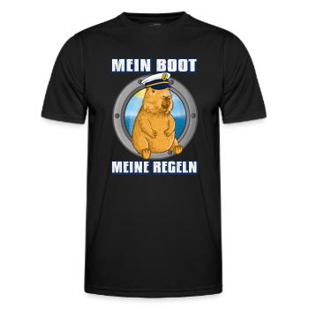 Mein Boot meine regeln Capybara - Männer Funktions-T-Shirt - Schwarz - Vorne - AI Model Male 178 dark (178cm)