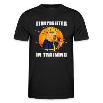 Feuerwehrmann in Ausbildung - Männer Funktions-T-Shirt - Schwarz - Vorne - AI Model Male 178 dark (178cm)