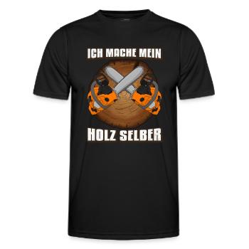Holzfäller Ich mache mein holz selber - Männer Funktions-T-Shirt - Schwarz - Vorne - AI Model Male 178 dark (178cm)