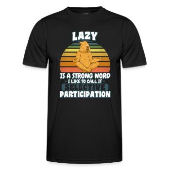 Lazy is a Strong Word Capybara Meditation - Men's Functional T-Shirt - black - Front - AI Model Male 178 dark (178cm)