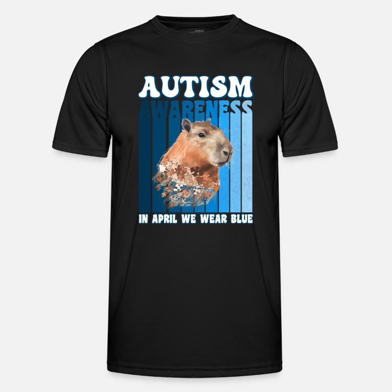 Capybara Autismus Awareness - Männer Funktions-T-Shirt - Schwarz