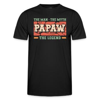 Papa Vater Opa Geschenkidee Papaw Spruch Retro - Männer Funktions-T-Shirt - Schwarz - Vorne - AI Model Male 178 dark (178cm)