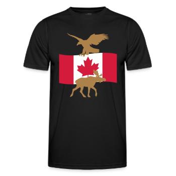 Aigle wapiti drapeau du Canada - T-shirt sport Homme - noir - Devant - AI Model Male 178 dark (178cm)