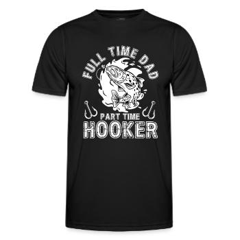 Père à temps plein Temps partiel Crochet Costume de pêcheur - T-shirt sport Homme - noir - Devant - AI Model Male 178 dark (178cm)