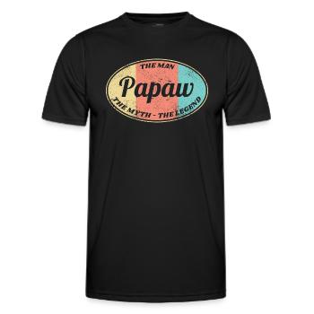 Papa Père Grand-père Idée Cadeau Papaw Dire Humour - T-shirt sport Homme - noir - Devant - AI Model Male 178 dark (178cm)