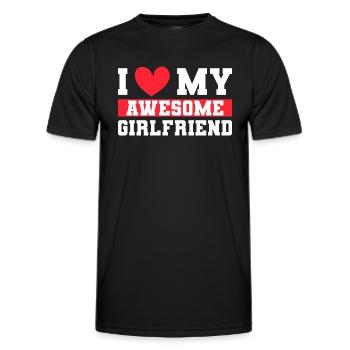 Paare Liebe Herz Freund Geschenkidee Beziehung - Männer Funktions-T-Shirt - Schwarz - Vorne - AI Model Male 178 dark (178cm)