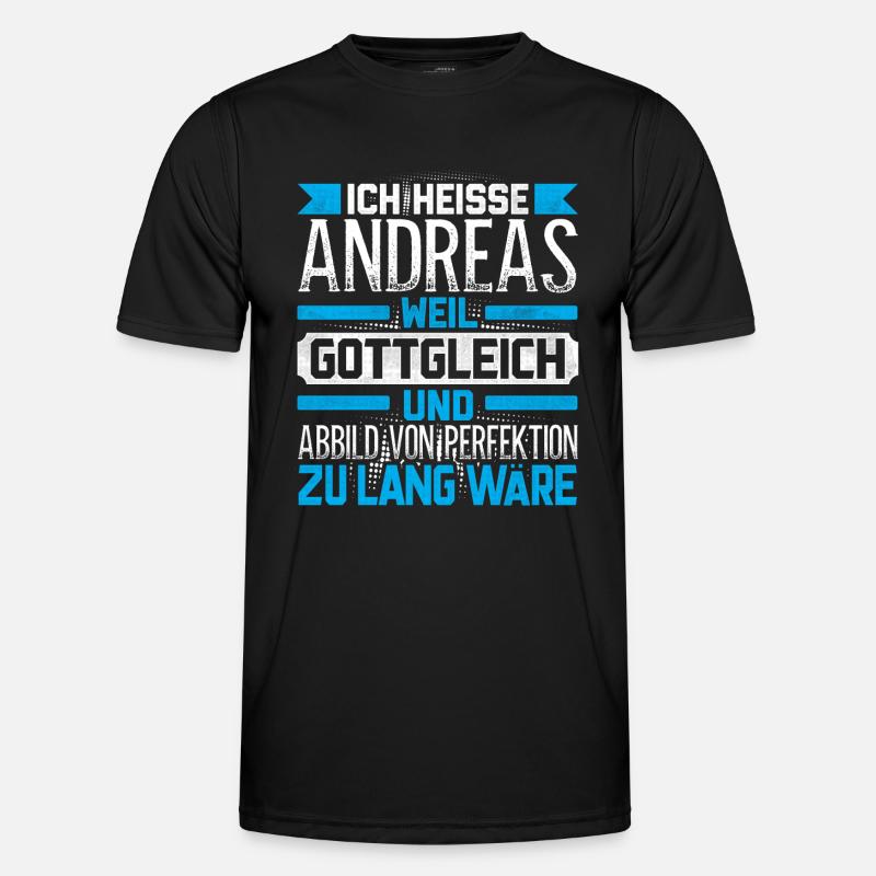 ANDREAS - Gottgleich - Männer Funktions-T-Shirt - Schwarz