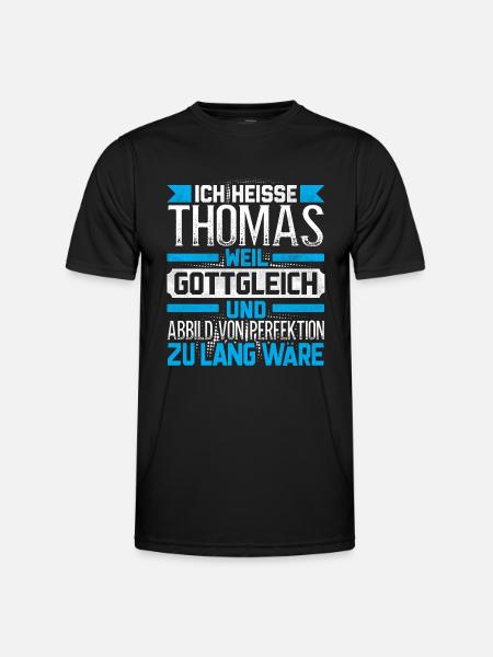 THOMAS - Gottgleich - Männer Funktions-T-Shirt - Schwarz