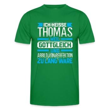 THOMAS - Gottgleich - Männer Funktions-T-Shirt - Kelly Green - Vorne - AI Model Male 178 dark (178cm)