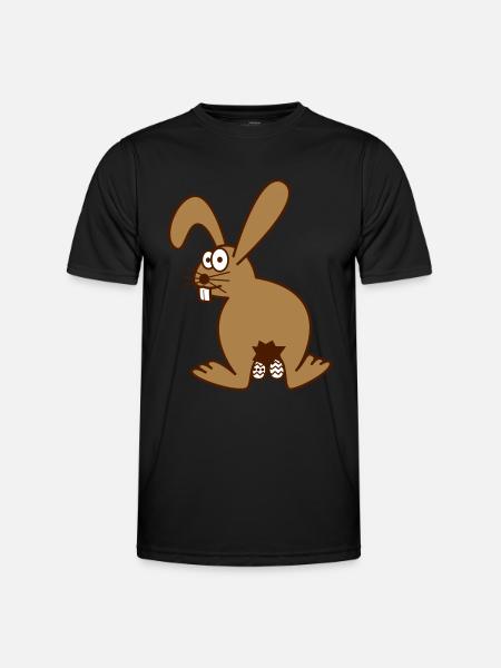 Osterhase mit ostereiern - Männer Funktions-T-Shirt - Schwarz