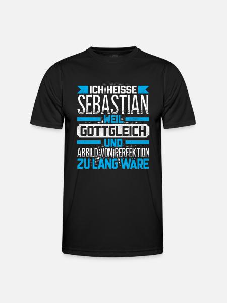 SEBASTIAN - Gottgleich - Männer Funktions-T-Shirt - Schwarz