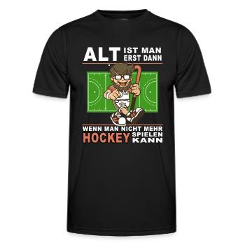 hockey senioren sport feldhockey alt hockeyspieler - Männer Funktions-T-Shirt - Schwarz - Vorne - AI Model Male 178 dark (178cm)