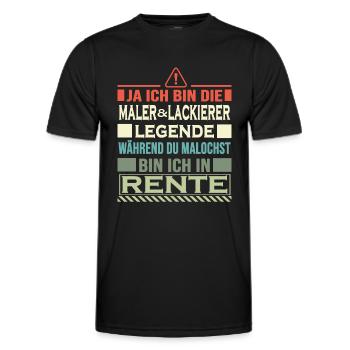 maler und lackierer rente legendärer malermeister - Männer Funktions-T-Shirt - Schwarz - Vorne - AI Model Male 178 dark (178cm)