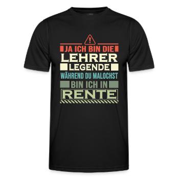 lehrer legende in rente - Männer Funktions-T-Shirt - Schwarz - Vorne - AI Model Male 178 dark (178cm)