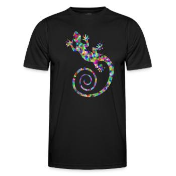 GECKO MANIA - Männer Funktions-T-Shirt - Schwarz - Vorne - AI Model Male 178 dark (178cm)