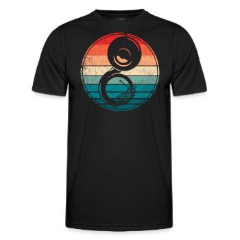 Vintage Sousaphone Retro Marching Band Tuba - Men's Functional T-Shirt - black - Front - AI Model Male 178 dark (178cm)