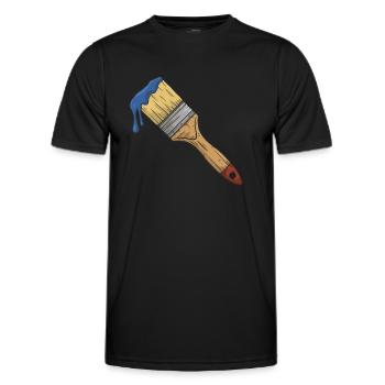 Brush with paint - Men's Functional T-Shirt - black - Front - AI Model Male 178 dark (178cm)