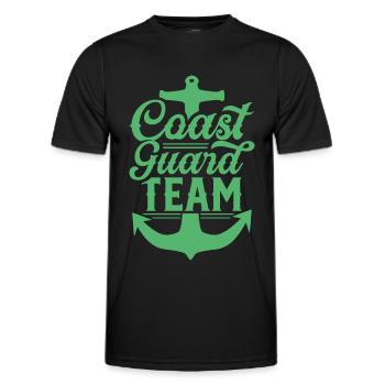 Équipe de la Garde côtière Police de la protection de l’eau de la Garde côtière - T-shirt sport Homme - noir - Devant - AI Model Male 178 dark (178cm)