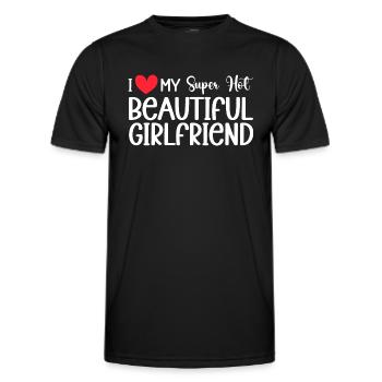 Ich Liebe Meine Freundin Paare Freund Geschenkidee - Männer Funktions-T-Shirt - Schwarz - Vorne - AI Model Male 178 dark (178cm)