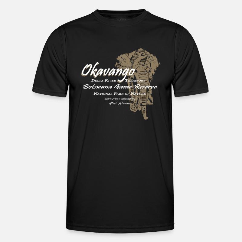 Okavango Elefant Männer Funktions-T-Shirt