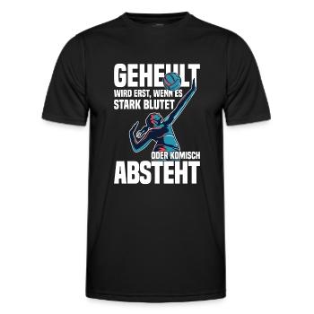 Geheult wird erst wenn es stark blutet Volleyball - Männer Funktions-T-Shirt - Schwarz - Vorne - AI Model Male 178 dark (178cm)