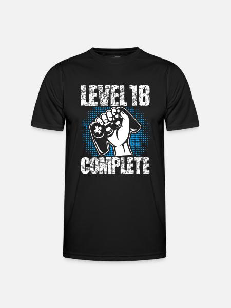 Nivå 18 Komplett födelsedagspresent 18 år - Funktions-T-shirt herr - svart