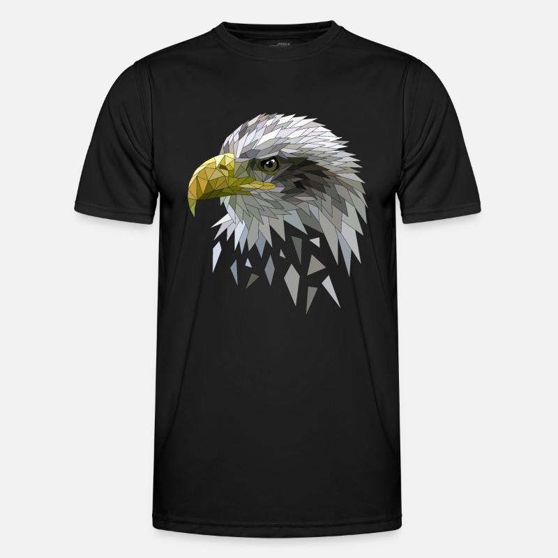 White-tailed eagle low poly polygons geometric - Men's Functional T-Shirt - black