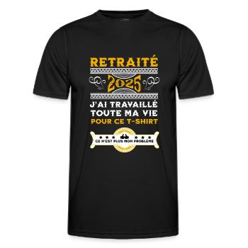 Retired 2025 - Men's Functional T-Shirt - black - Front - AI Model Male 178 dark (178cm)