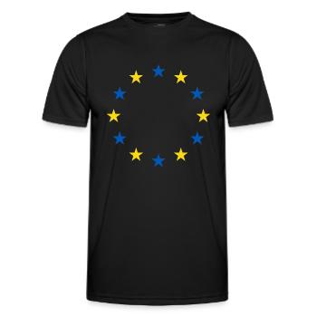 Ukraine UE Drapeau Liberté Paix - T-shirt sport Homme - noir - Devant - AI Model Male 178 dark (178cm)