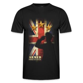 british armed force day - Men's Functional T-Shirt - black - Front - AI Model Male 178 dark (178cm)